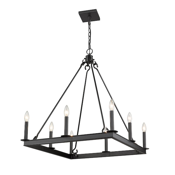 Z-Lite Barclay 8 Light Chandelier, Matte Black 482S-8-26MB - main